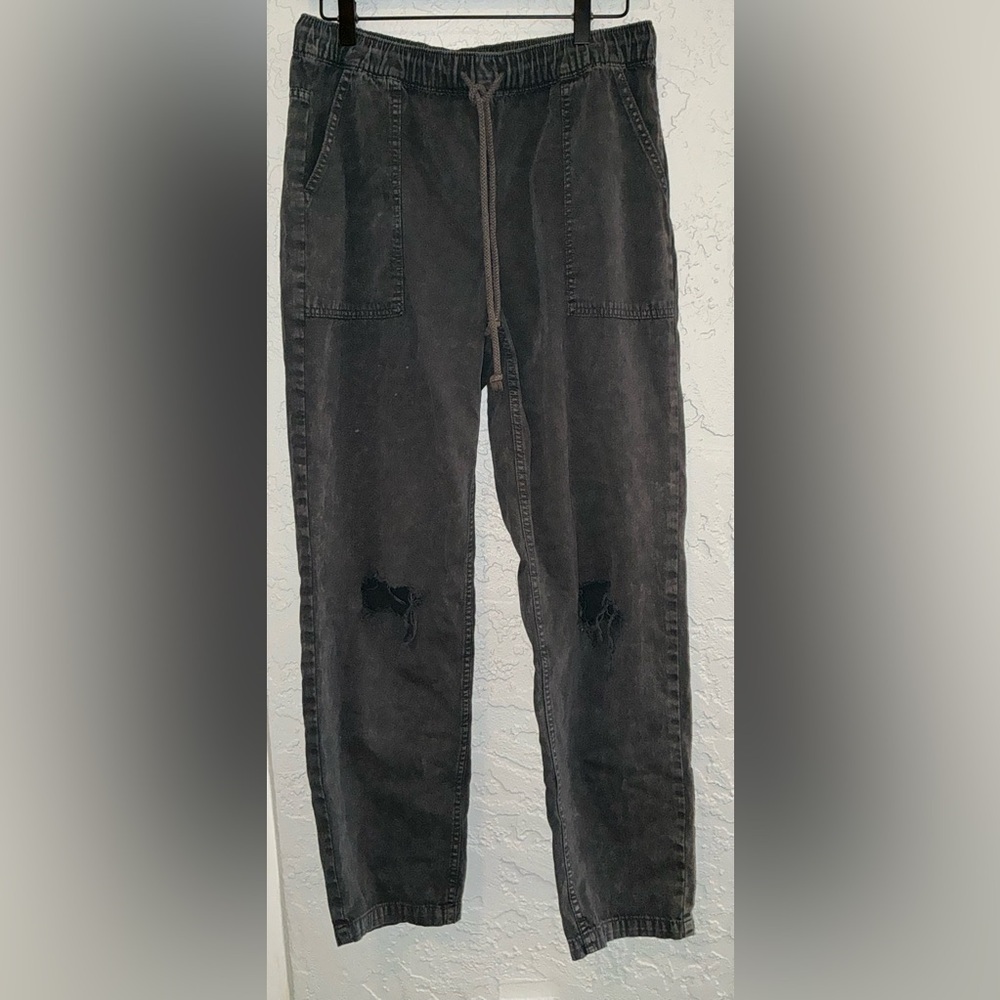 Aerie Washed Charcoal Drawstring Baggy Pants